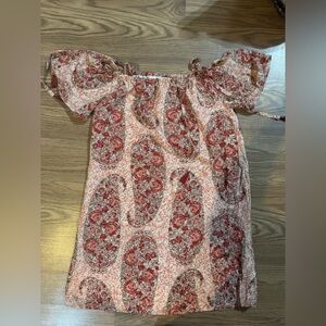 Madewell Red and Cream Patterned Dress